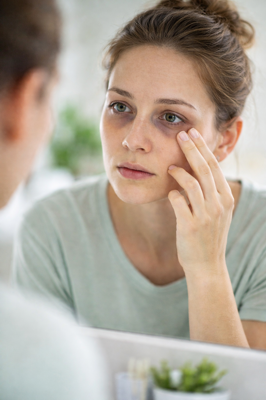 Göz altı morlukları, karaciğer maketi ve stetoskop görseli.